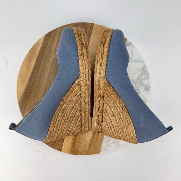 Viscata Roses Organic Canvas Light Denim Espadrille Women’s Wedges EU 37/6.5 - Picture 6 of 12